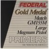 federal premium gold medal large pistol magnum match primers 155m box of 1000 10 trays of 100