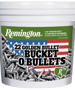 Remington Golden Bullet Ammunition 22 Long Rifle 36 Grain Plated Lead Hollow Point Bulk